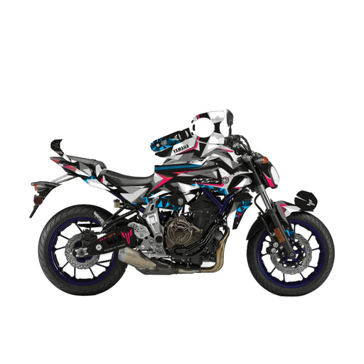 Yamaha MT07 Graphic Kit fits 2014 - 2017 Decal Wrap Pink Blue Bikerz Kingdom