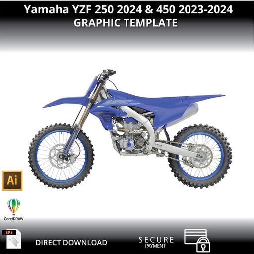 Yamaha YZF 250 2024 & 450 2023-2024 1:1 Vector Graphic Template Bikerz Kingdom