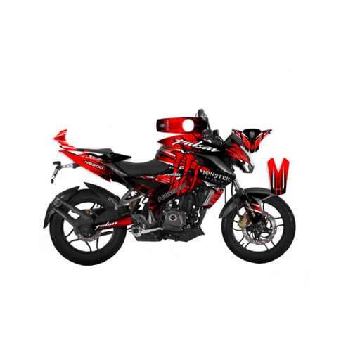 Bajaj Pulsar 2014 - 2022 NS200 Red Monster Graphic Kit Decal Wrap Set Bikerz Kingdom