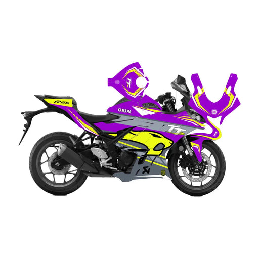 IOMTT Purple Yellow Yamaha R3  Decal Sticker Kit 2019-2022 Bikerz Kingdom